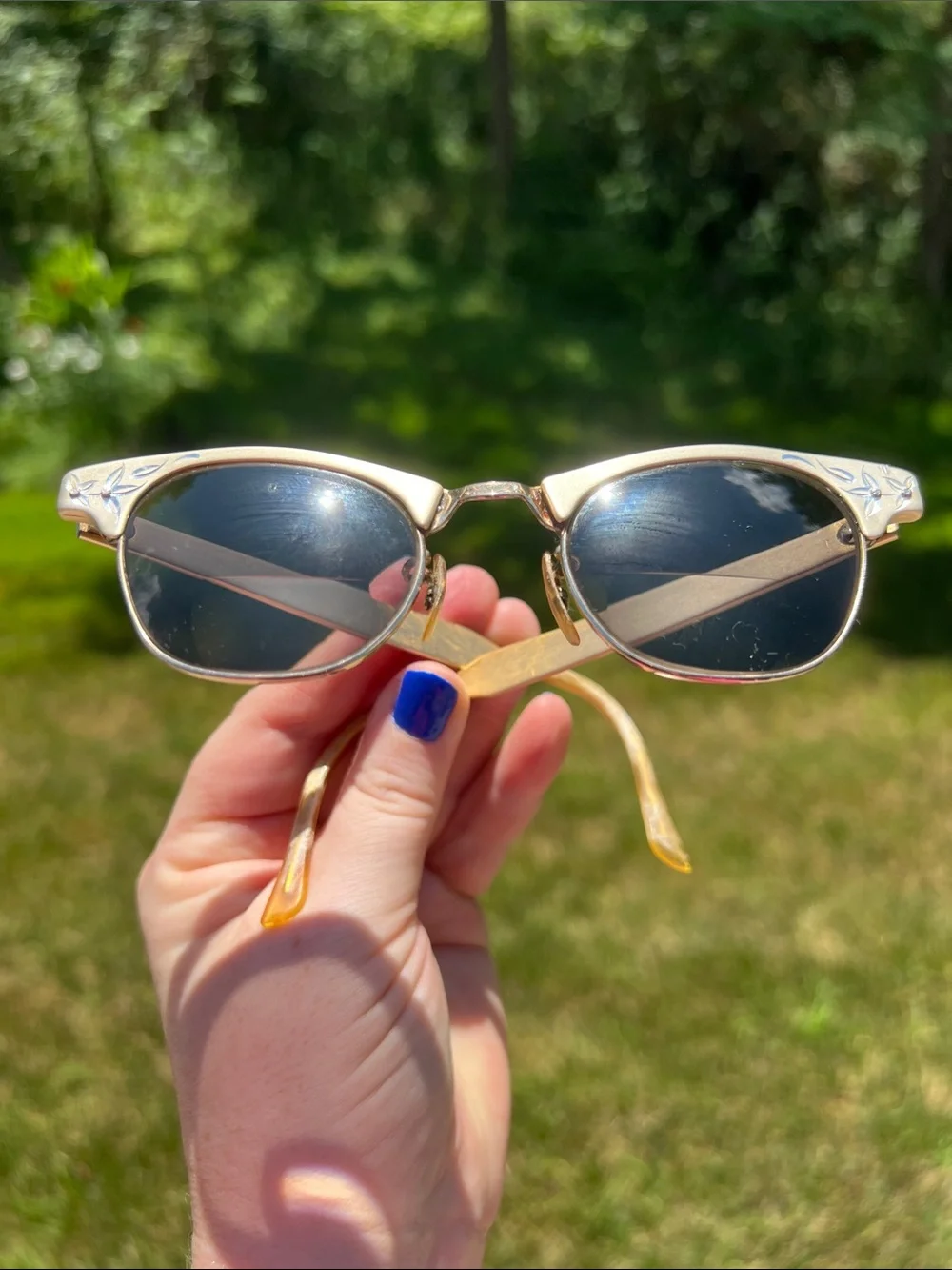 Vintage Artcraft Gold Filled and Aluminum Cat Eye Glasses